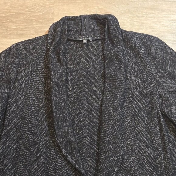 Eileen Fisher Herringbone Wool Blend Cardigan Blazer Womens Large Sweater Black - Picture 5 of 9